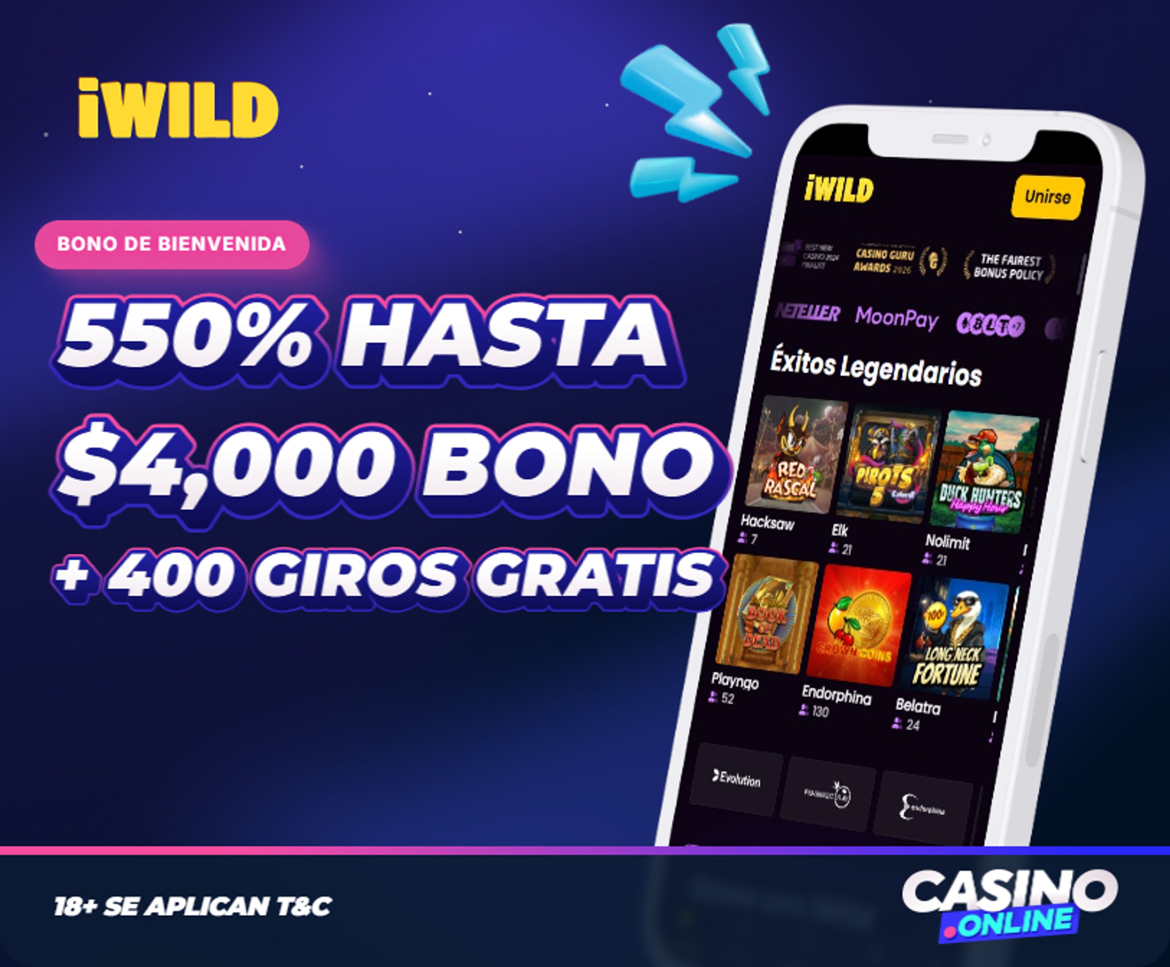 iWild Casino Bono de Bienvenida